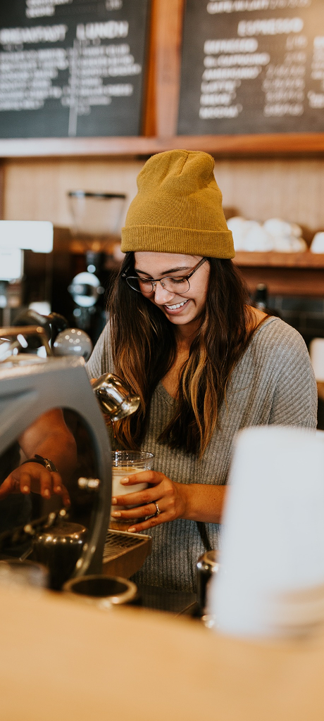 background image barista woman
